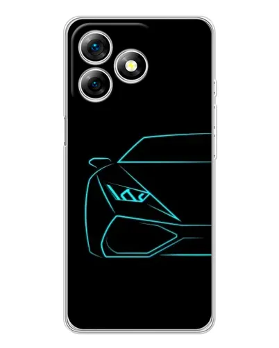 Чохол для Ulefone Note 18 Pro з картинкою «Блакитний силует Lamborghini»