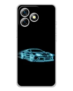 Чохол для Ulefone Note 18 Pro з картинкою «Неоновий контур Lamborghini»