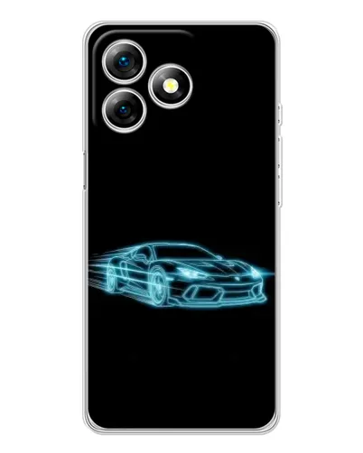 Чохол для Ulefone Note 18 Pro з картинкою «Неоновий контур Lamborghini»
