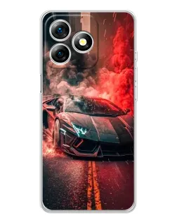 Чохол для Ulefone Note 18 Pro з картинкою «Lamborghini червоний дим»