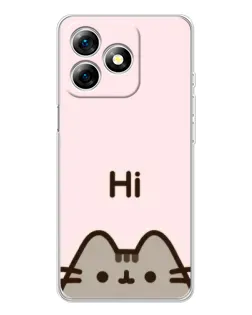 Чехол для Ulefone Note 18 Pro с картинкой «Пушин говорит Hi»