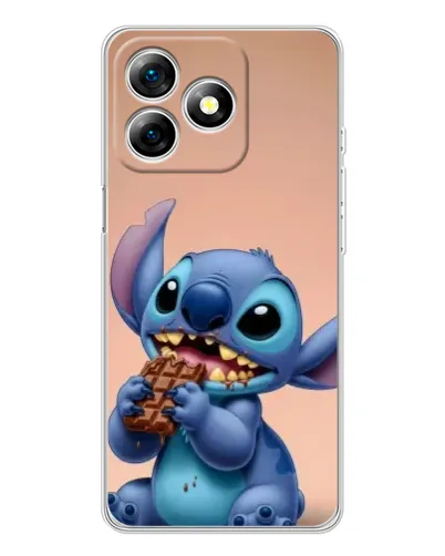 Чехол для Ulefone Note 18 Pro с картинкой «Стич ест шоколад»
