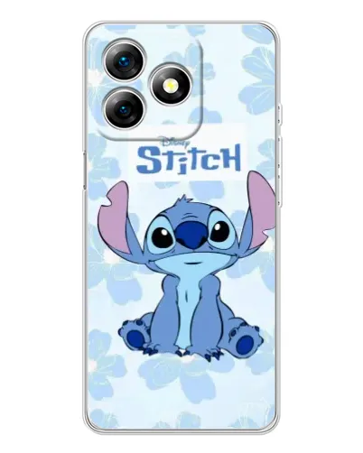 Чехол для Ulefone Note 18 Pro с картинкой «Stitch среди цветов»