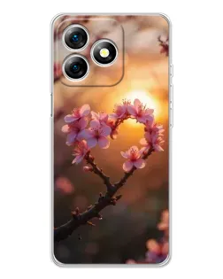 Чохол для Ulefone Note 18 Pro з картинкою «Рожевий цвіт сердечко на тлі заходу» Чохол для Ulefone Note 18 Pro з картинкою «Рожевий цвіт сердечко на тлі заходу»