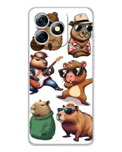 Чехол для Ulefone Note 18 Pro с картинкой «Крутые капибары музыканты» Чехол для Ulefone Note 18 Pro с картинкой «Крутые капибары музыканты»