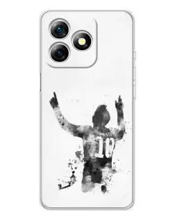 Чохол для Ulefone Note 18 Pro з картинкою «Чорно-білий силует Мессі»