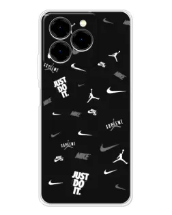 Чехол для Ulefone Note 20 Pro с картинкой «Nike Black Pattern» Чехол для Ulefone Note 20 Pro с картинкой «Nike Black Pattern»