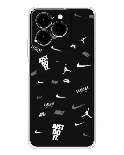 Чехол для Ulefone Note 20 Pro с картинкой «Nike Black Pattern»