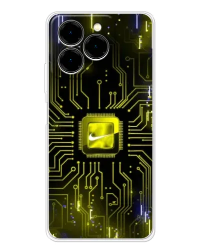 Чехол для Ulefone Note 20 Pro с картинкой «Nike — золотая искра»