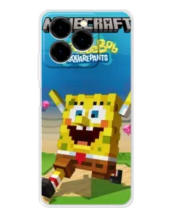 Чохол для Ulefone Note 20 Pro з картинкою «Губка Боб Minecraft»