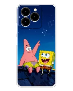 Чехол для Ulefone Note 20 Pro с картинкой «Губка Боб и Патрик ночью» Чехол для Ulefone Note 20 Pro с картинкой «Губка Боб и Патрик ночью»