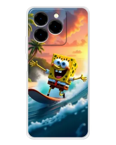 Чехол для Ulefone Note 20 Pro с картинкой «Губка Боб серфингист»