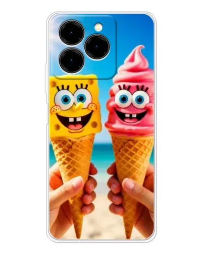 Чехол для Ulefone Note 20 Pro с картинкой «Спанч Боб мороженое»