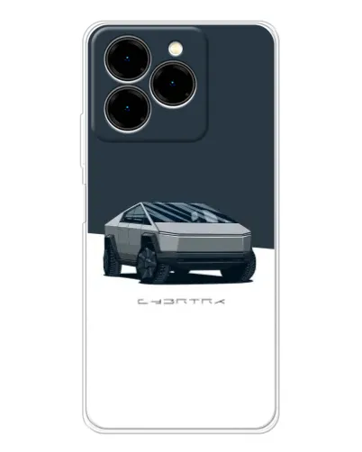 Чехол для Ulefone Note 20 Pro с картинкой «Серебристый Cybertruck Tesla»