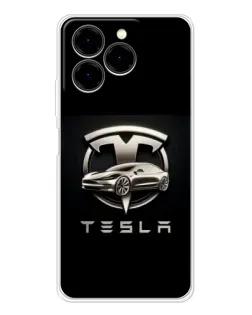 Чехол для Ulefone Note 20 Pro с картинкой «Tesla — серебристое авто»