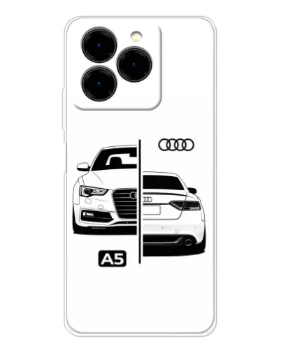 Чехол для Ulefone Note 20 Pro с картинкой «Audi — контрастный дизайн»