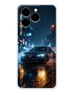 Чехол для Ulefone Note 20 Pro с картинкой «Ночной город и Audi»