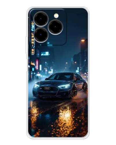 Чехол для Ulefone Note 20 Pro с картинкой «Ночной город и Audi»