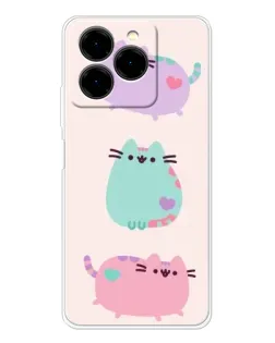 Чехол для Ulefone Note 20 Pro с картинкой «Pusheen трио»