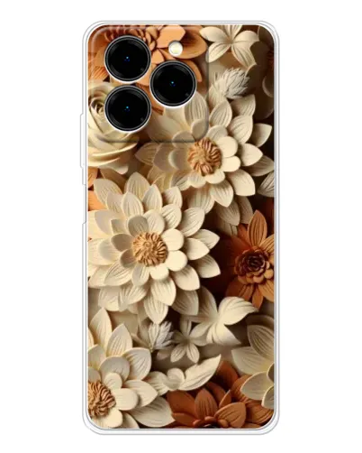Чехол для Ulefone Note 20 Pro с картинкой «Бежевый флористический декор»