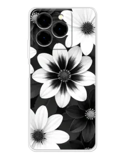 Чехол для Ulefone Note 20 Pro с картинкой «Монохромные астры»