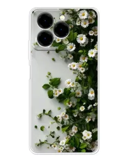 Чехол для Ulefone Note 20 Pro с картинкой «Ветка мелких белых цветов»