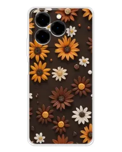 Чехол для Ulefone Note 20 Pro с картинкой «Узор из маленьких подсолнухов»