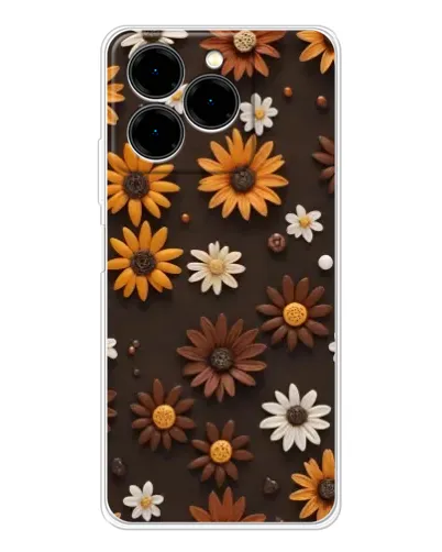 Чехол для Ulefone Note 20 Pro с картинкой «Узор из маленьких подсолнухов»