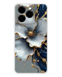 Чехол для Ulefone Note 20 Pro с картинкой «Белый цветок и золотой флюид»