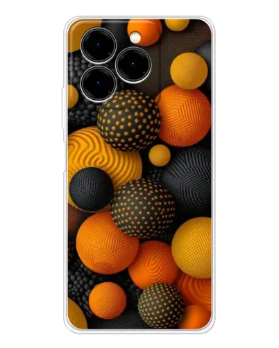 Чохол для Ulefone Note 20 Pro з картинкою «Об'ємні помаранчеві сфери»