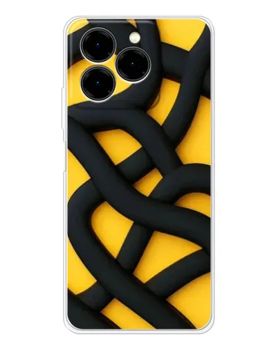 Чохол для Ulefone Note 20 Pro з картинкою «Чорне жовте переплетення»