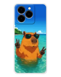 Чехол для Ulefone Note 20 Pro с картинкой «Морская капибара»