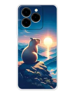 Чехол для Ulefone Note 20 Pro с картинкой «Закат солнца с капибарой»