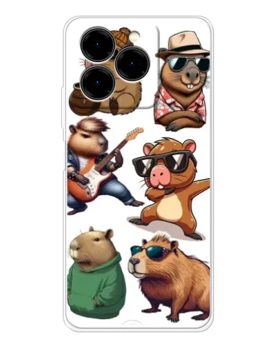 Чехол для Ulefone Note 20 Pro с картинкой «Крутые капибары музыканты» Чехол для Ulefone Note 20 Pro с картинкой «Крутые капибары музыканты»