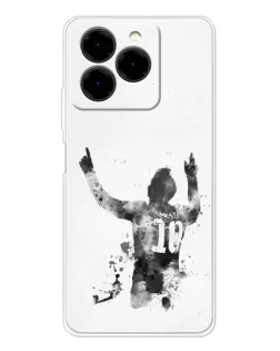 Чехол для Ulefone Note 20 Pro с картинкой «Черно-белый силуэт Месси» Чехол для Ulefone Note 20 Pro с картинкой «Черно-белый силуэт Месси»