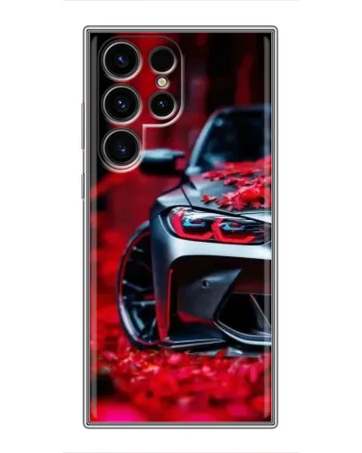 Чохол для Ulefone Note 22 з картинкою «Спортивна BMW та квіти»