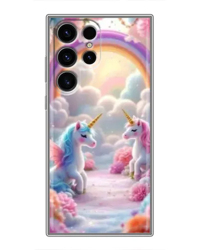 Чехол для Ulefone Note 22 с картинкой «Радуга и единороги»