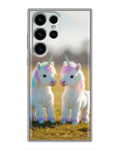 Чехол для Ulefone Note 22 с картинкой «Пара единорогов»