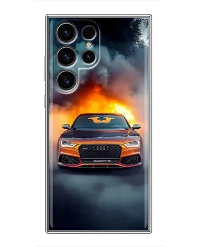 Чохол для Ulefone Note 22 з картинкою «Audi у вогняному диму»