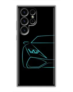 Чохол для Ulefone Note 22 з картинкою «Блакитний силует Lamborghini»