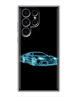Чохол для Ulefone Note 22 з картинкою «Неоновий контур Lamborghini»