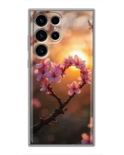Чехол для Ulefone Note 22 с картинкой «Розовый цвет сердце на фоне заката» Чехол для Ulefone Note 22 с картинкой «Розовый цвет сердце на фоне заката»