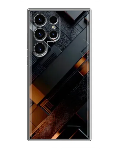 Чохол для Ulefone Note 22 з картинкою «Чорні геометричні блоки»