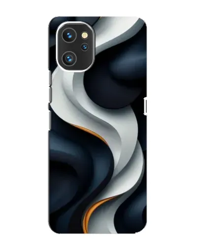 Чехол для UMIDIGI A13 Pro с картинкой «Объемные черно-белые ленты»