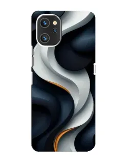 Чехол для UMIDIGI A13 с картинкой «Объемные черно-белые ленты» Чехол для UMIDIGI A13 с картинкой «Объемные черно-белые ленты»