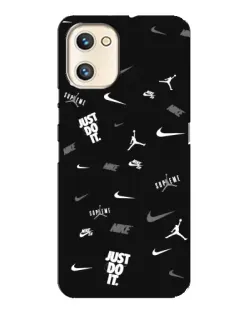 Чехол для UMIDIGI A13s с картинкой «Nike Black Pattern»