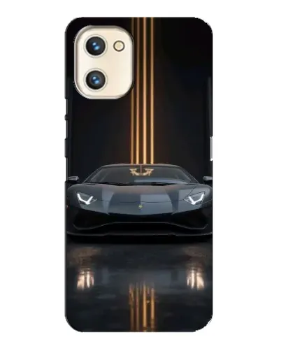 Чехол для UMIDIGI A13s с картинкой «Lamborghini золотые линии»