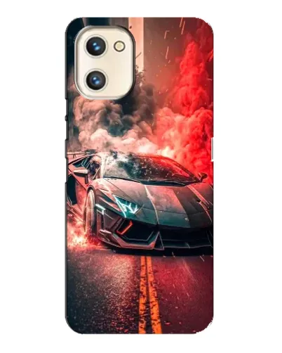 Чехол для UMIDIGI A13s с картинкой «Lamborghini красный дым»