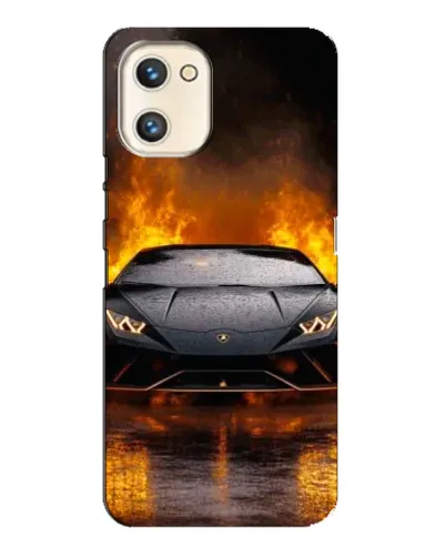 Чехол для UMIDIGI A13s с картинкой «Lamborghini в огне»