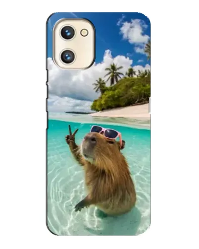 Чехол для UMIDIGI A13s с картинкой «Капибара на море»